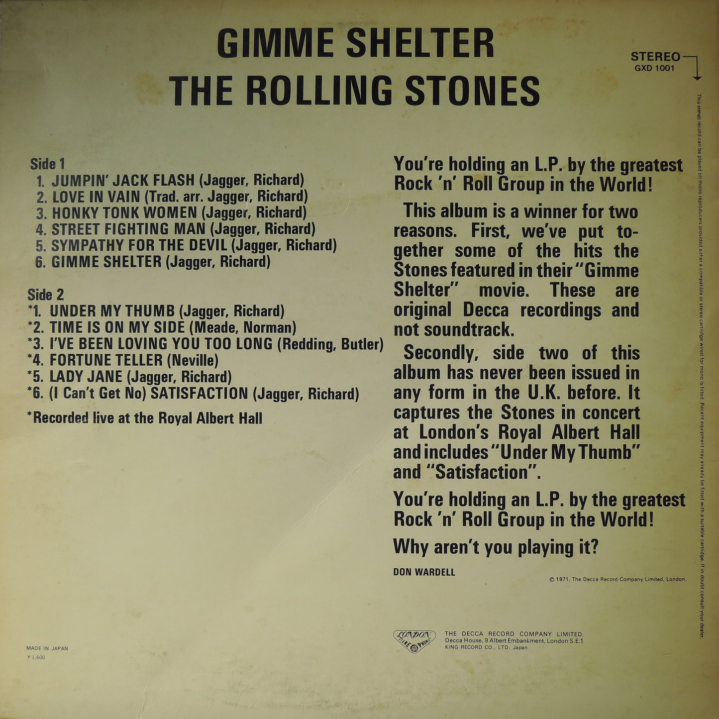 THE ROLLING STONES - GIMME SHELTER [LP]