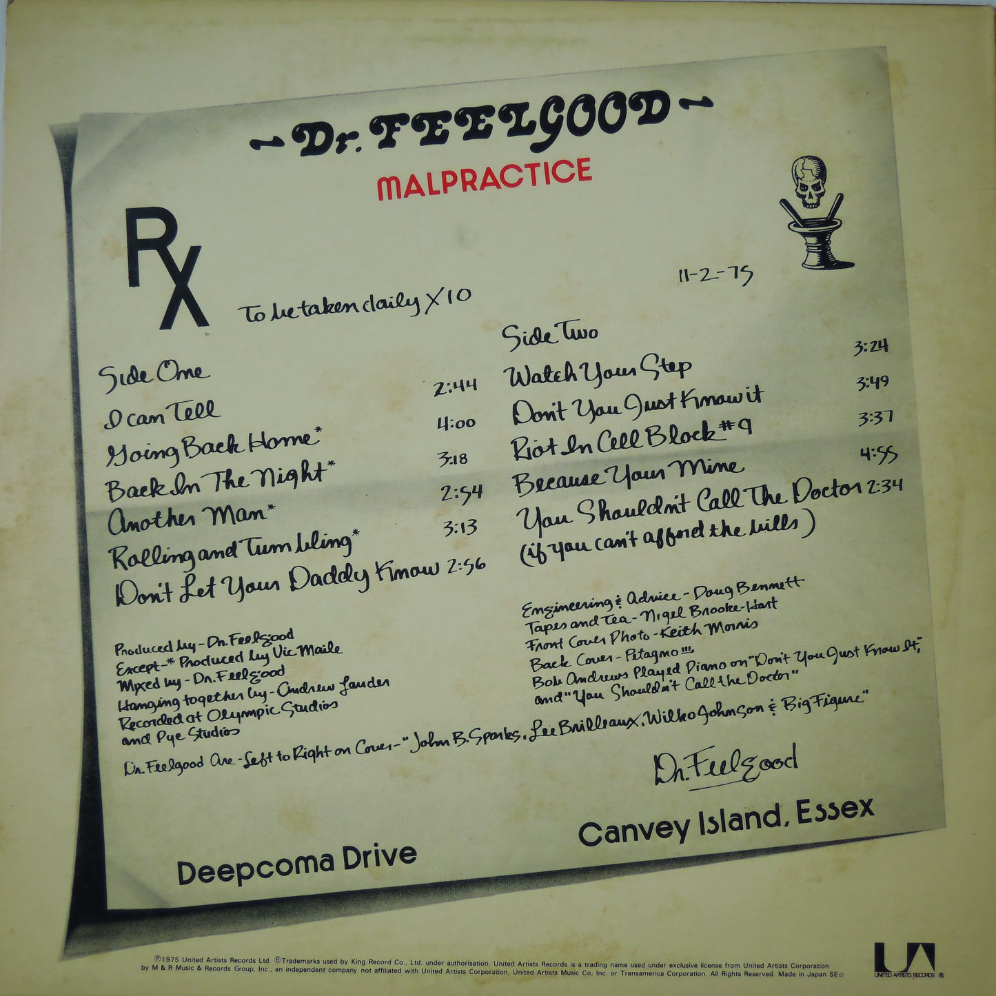 Dr.Feelgood - MALPRACTICE [LP]