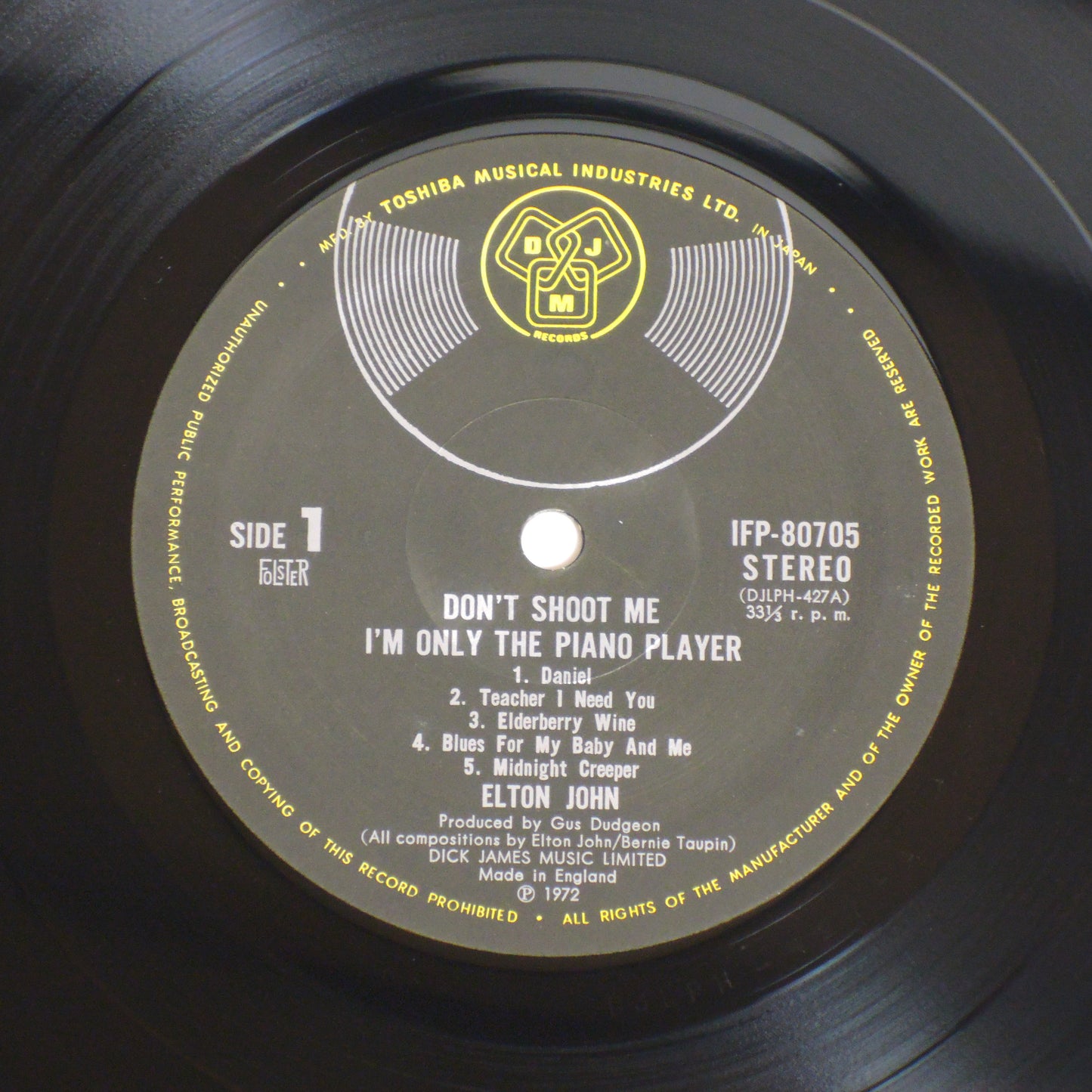 ELTON JOHN - DON’T SHOOT ME I’M ONLY THE PIANO PLAYER [LP] (IFP-80705)