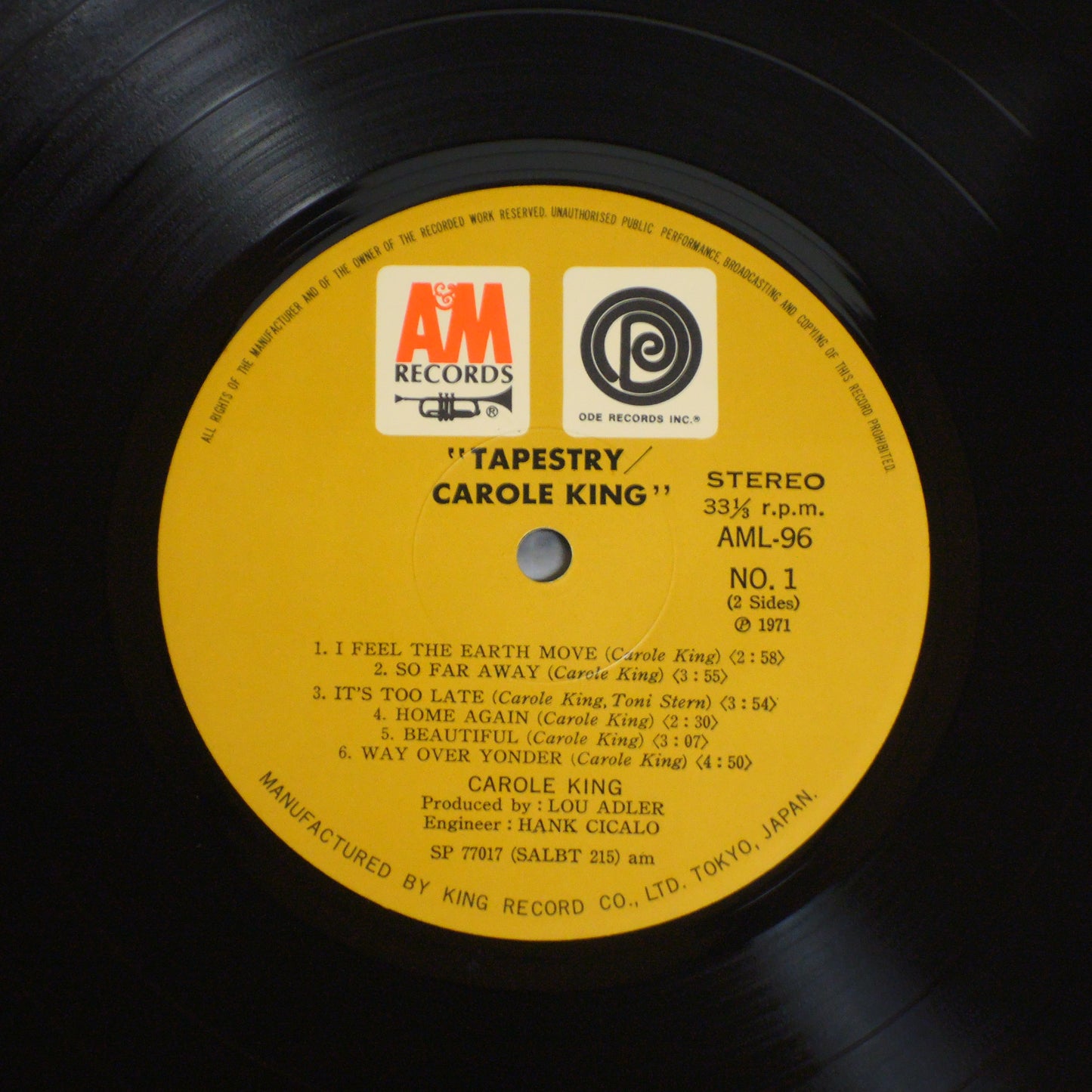CAROLE KING - Tapestry [LP] (ODE AML-96)