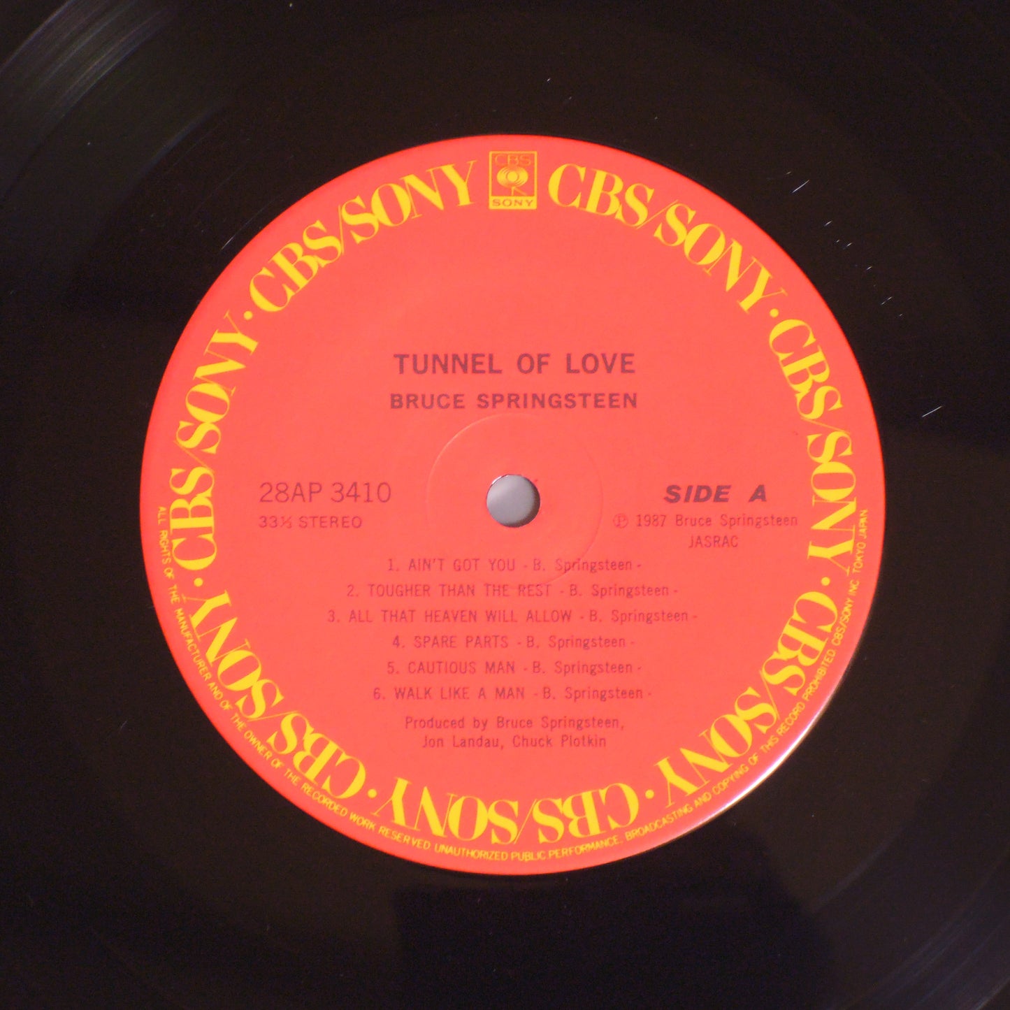 BRUCE SPRINGSTEEN - TUNNEL OF LOVE [LP] (28AP 3410)