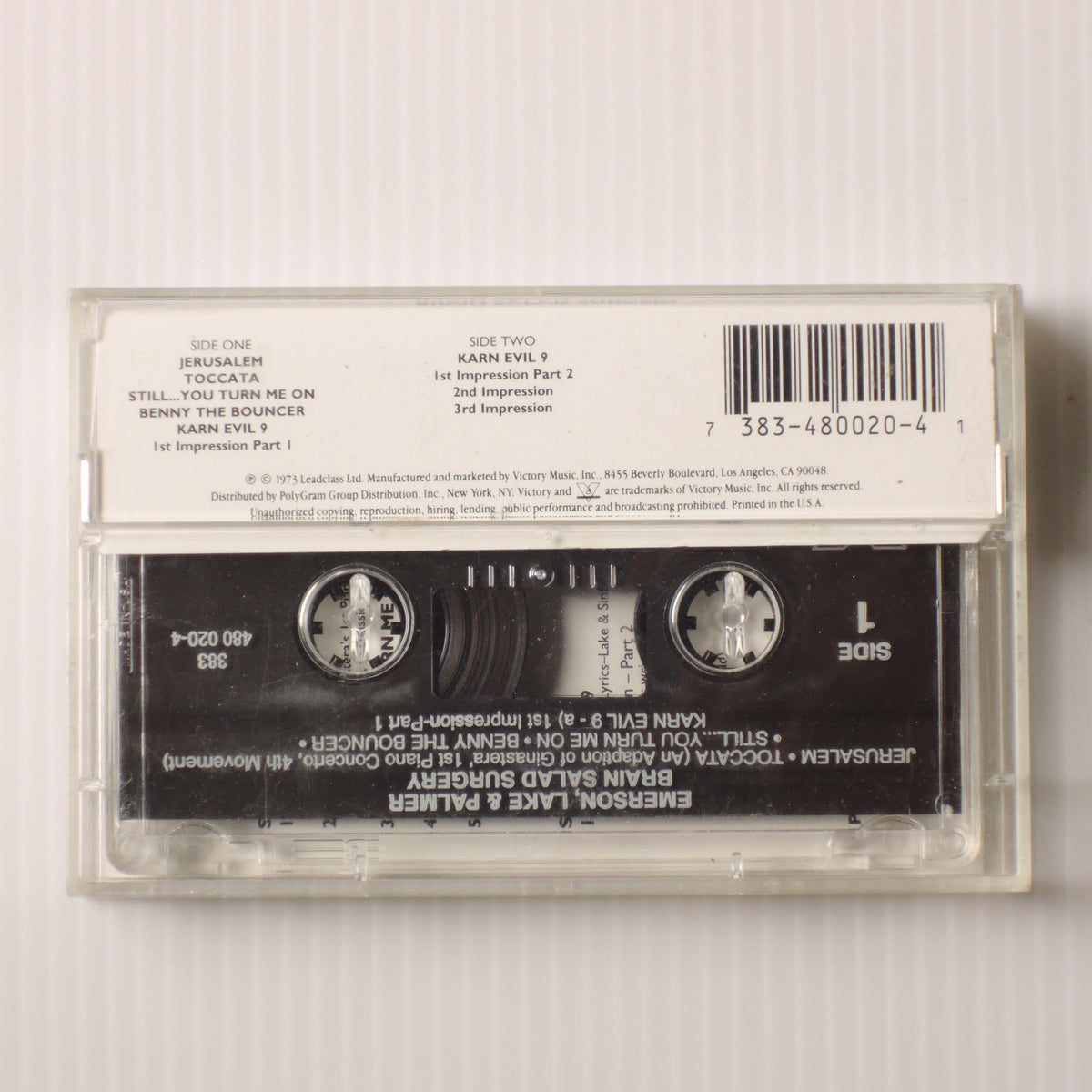 EMERSON LAKE & PALMER - BRAIN SALAD SURGERY [カセット] (383 480 020-4)