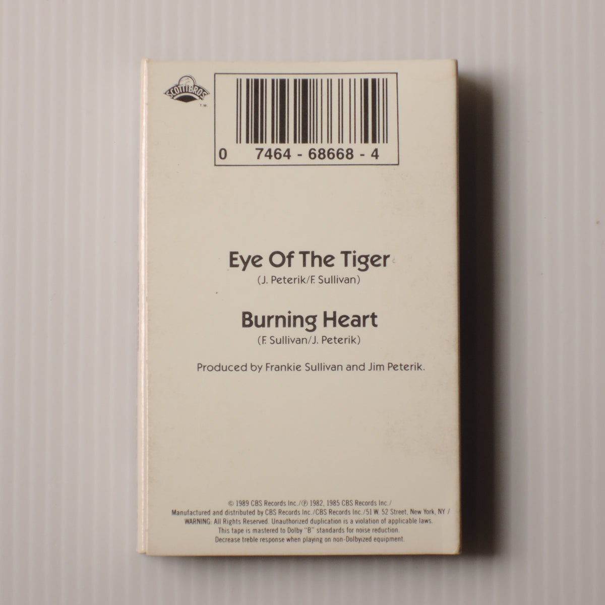 SURVIVOR - EYE OF THE TIGER / BURNING HEART [カセット] (ZST 68668)