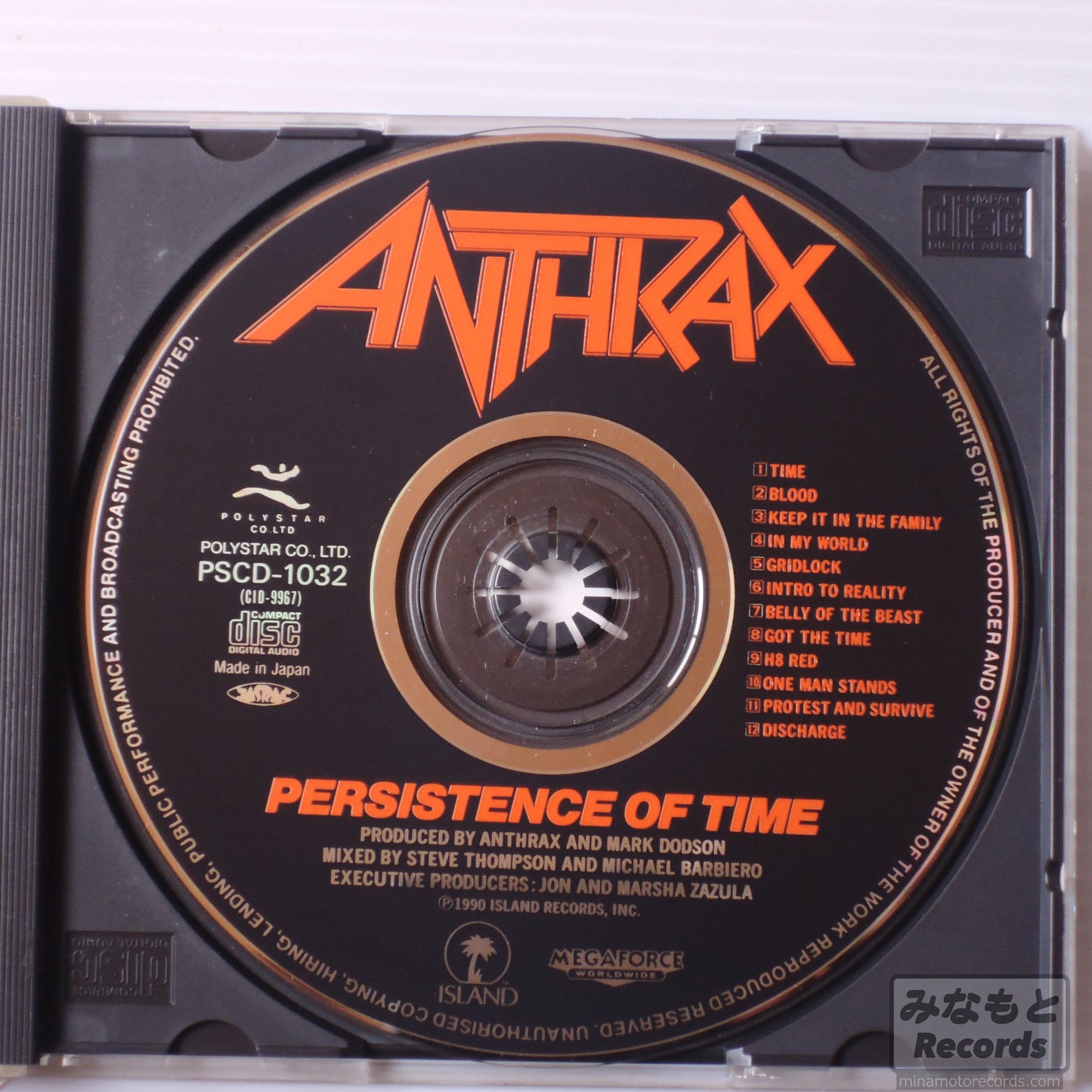 ANTHRAX - Persistence of Time [CD] (PSCD-1032)