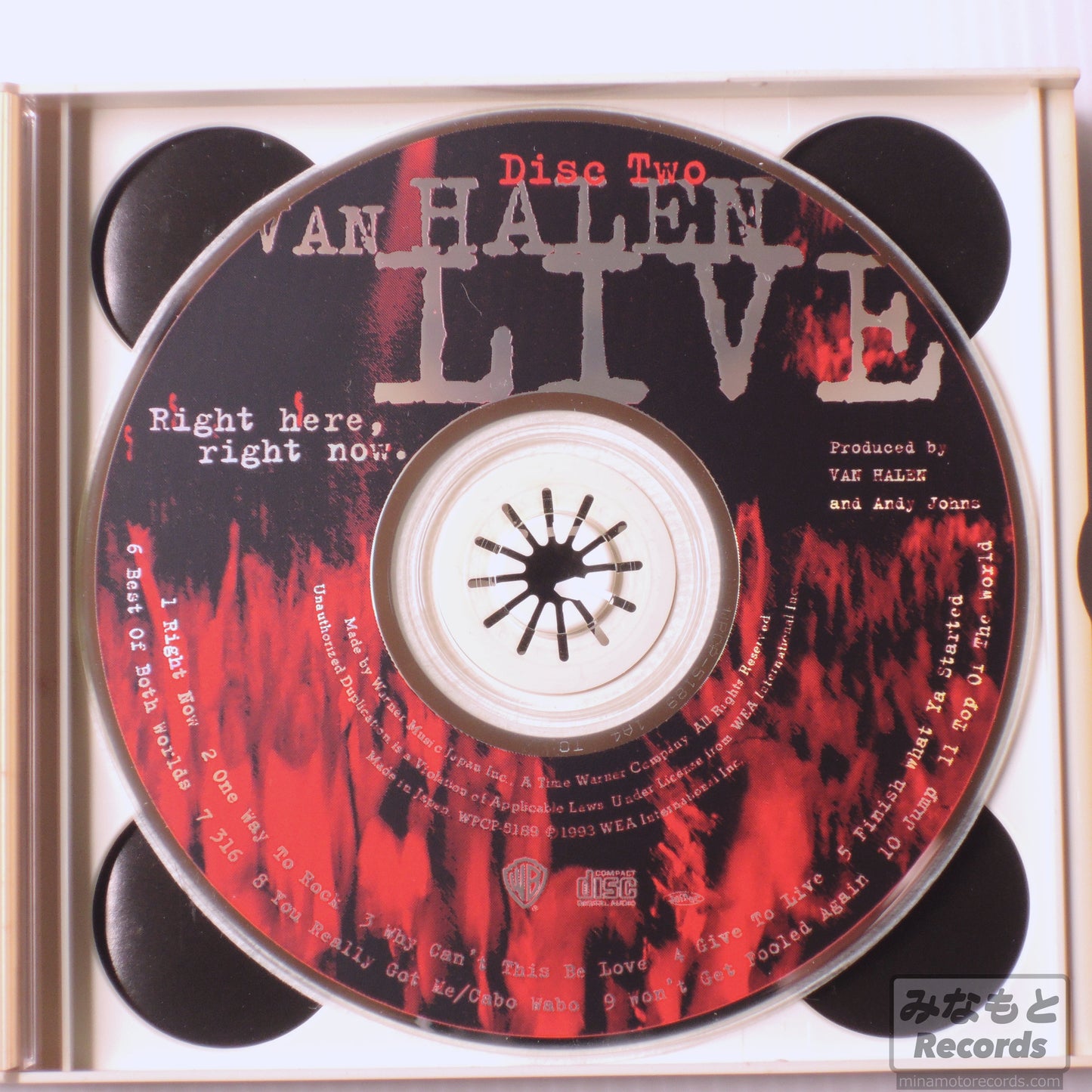 VAN HALEN - LIVE; Right here, right now. [CD] (WPCP 5188~9)