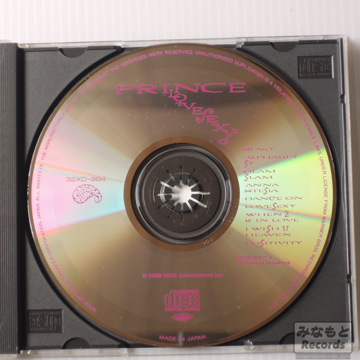 Prince - Lovesexy [CD] (32XD-984)
